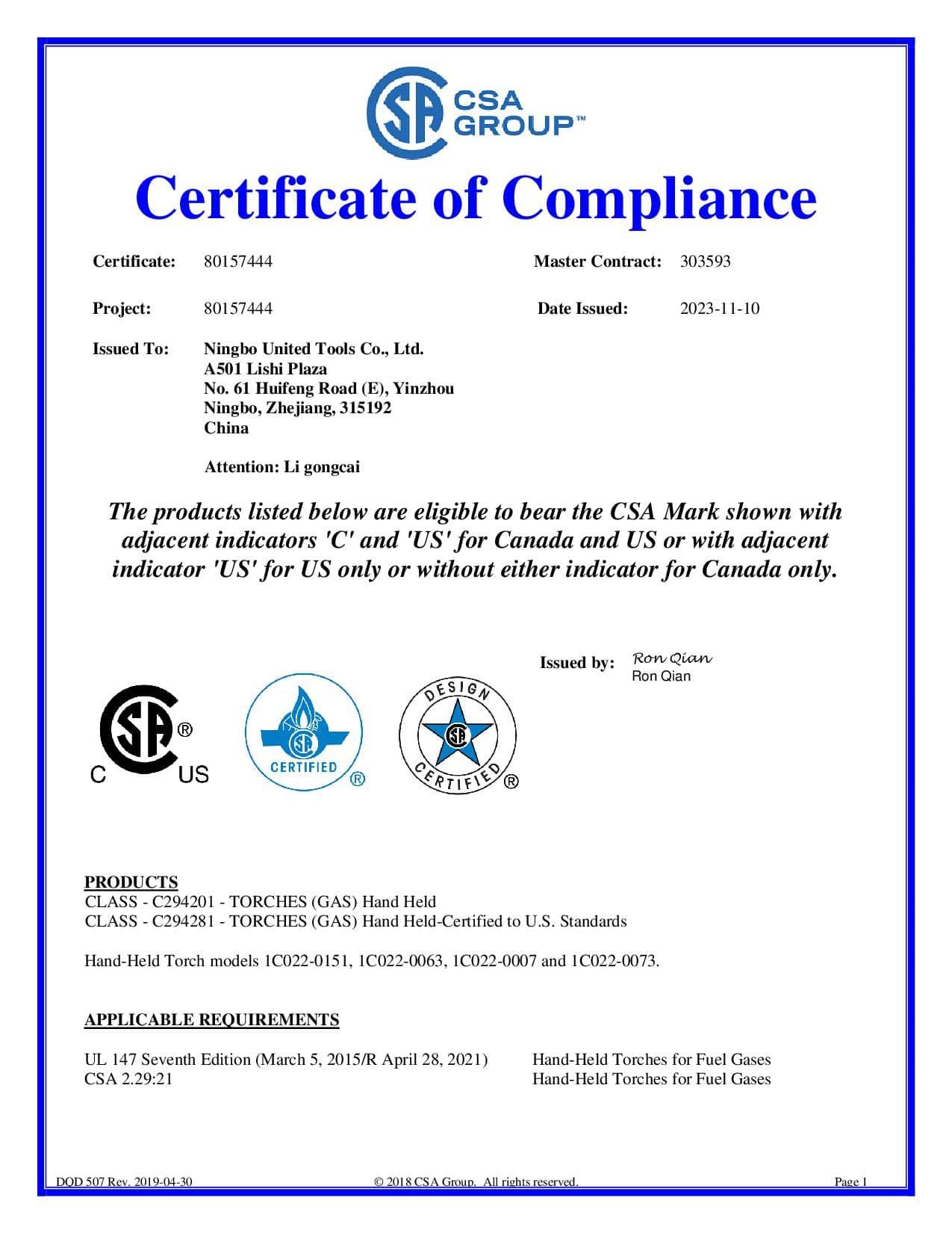 ISO Certificate 1